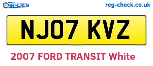 NJ07KVZ are the vehicle registration plates.