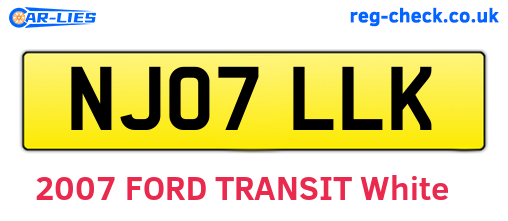 NJ07LLK are the vehicle registration plates.