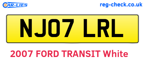 NJ07LRL are the vehicle registration plates.