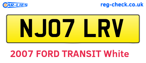 NJ07LRV are the vehicle registration plates.