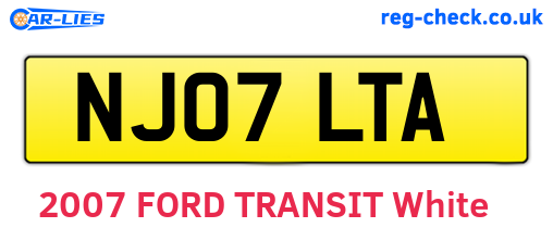 NJ07LTA are the vehicle registration plates.
