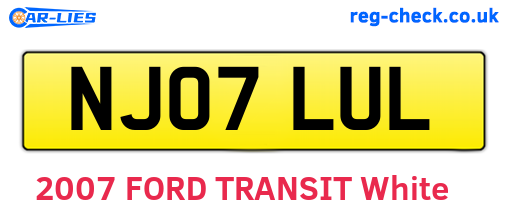 NJ07LUL are the vehicle registration plates.