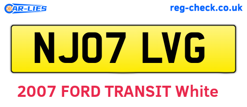 NJ07LVG are the vehicle registration plates.