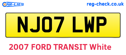 NJ07LWP are the vehicle registration plates.