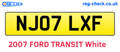 NJ07LXF are the vehicle registration plates.