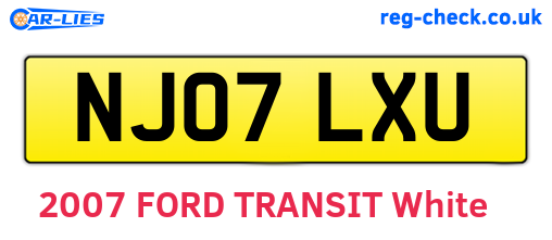 NJ07LXU are the vehicle registration plates.