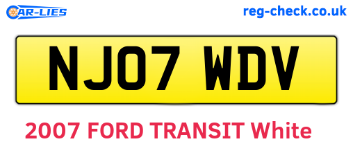 NJ07WDV are the vehicle registration plates.