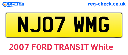 NJ07WMG are the vehicle registration plates.