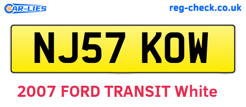 NJ57KOW are the vehicle registration plates.