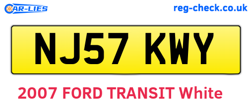 NJ57KWY are the vehicle registration plates.