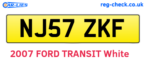 NJ57ZKF are the vehicle registration plates.
