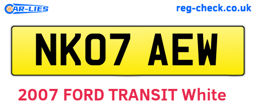 NK07AEW are the vehicle registration plates.