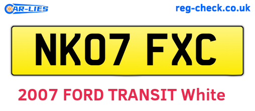 NK07FXC are the vehicle registration plates.
