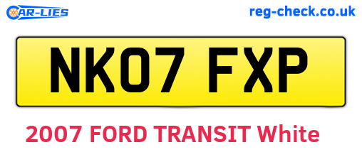 NK07FXP are the vehicle registration plates.
