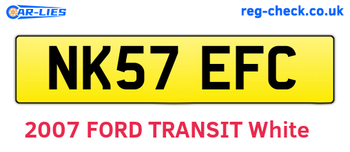 NK57EFC are the vehicle registration plates.