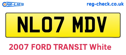 NL07MDV are the vehicle registration plates.