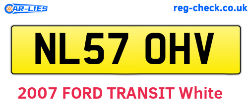 NL57OHV are the vehicle registration plates.