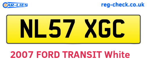NL57XGC are the vehicle registration plates.