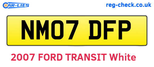NM07DFP are the vehicle registration plates.
