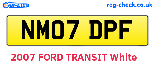 NM07DPF are the vehicle registration plates.