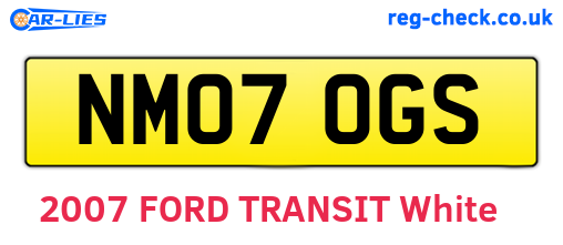 NM07OGS are the vehicle registration plates.