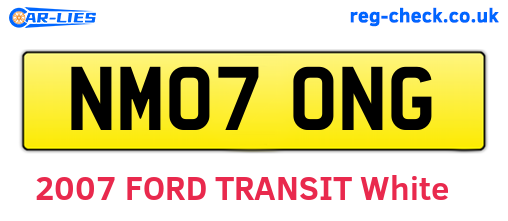 NM07ONG are the vehicle registration plates.