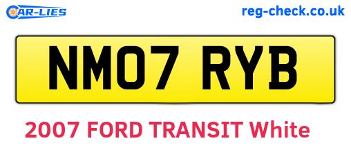 NM07RYB are the vehicle registration plates.