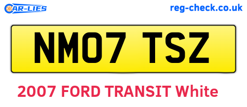 NM07TSZ are the vehicle registration plates.