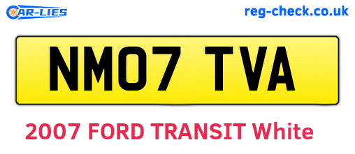 NM07TVA are the vehicle registration plates.