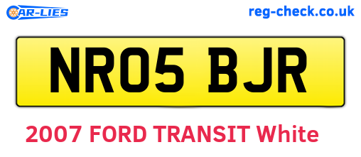 NR05BJR are the vehicle registration plates.