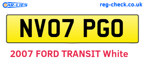 NV07PGO are the vehicle registration plates.
