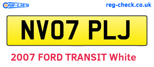 NV07PLJ are the vehicle registration plates.