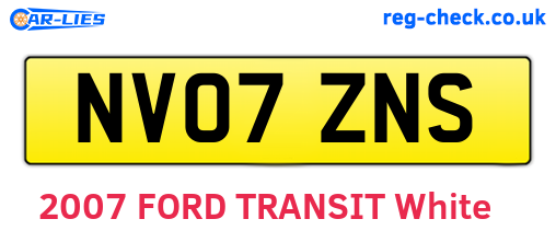 NV07ZNS are the vehicle registration plates.