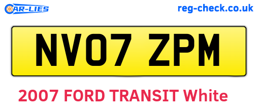 NV07ZPM are the vehicle registration plates.