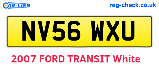 NV56WXU are the vehicle registration plates.