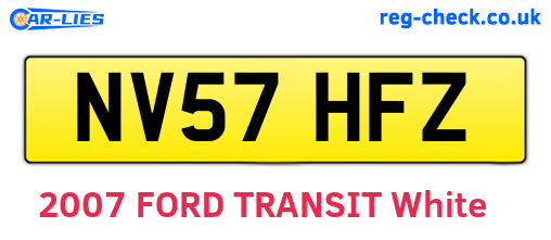 NV57HFZ are the vehicle registration plates.