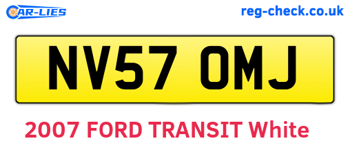 NV57OMJ are the vehicle registration plates.