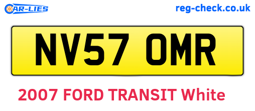 NV57OMR are the vehicle registration plates.