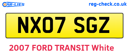 NX07SGZ are the vehicle registration plates.
