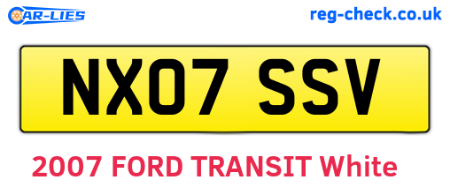 NX07SSV are the vehicle registration plates.