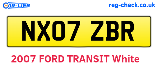 NX07ZBR are the vehicle registration plates.