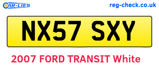NX57SXY are the vehicle registration plates.