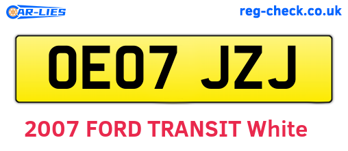 OE07JZJ are the vehicle registration plates.