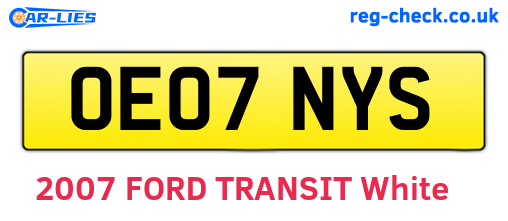 OE07NYS are the vehicle registration plates.