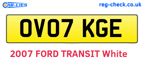 OV07KGE are the vehicle registration plates.