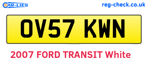 OV57KWN are the vehicle registration plates.