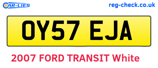 OY57EJA are the vehicle registration plates.