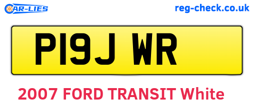 P19JWR are the vehicle registration plates.