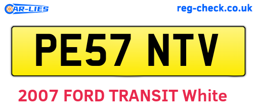 PE57NTV are the vehicle registration plates.