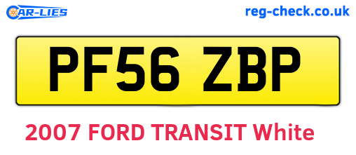 PF56ZBP are the vehicle registration plates.
